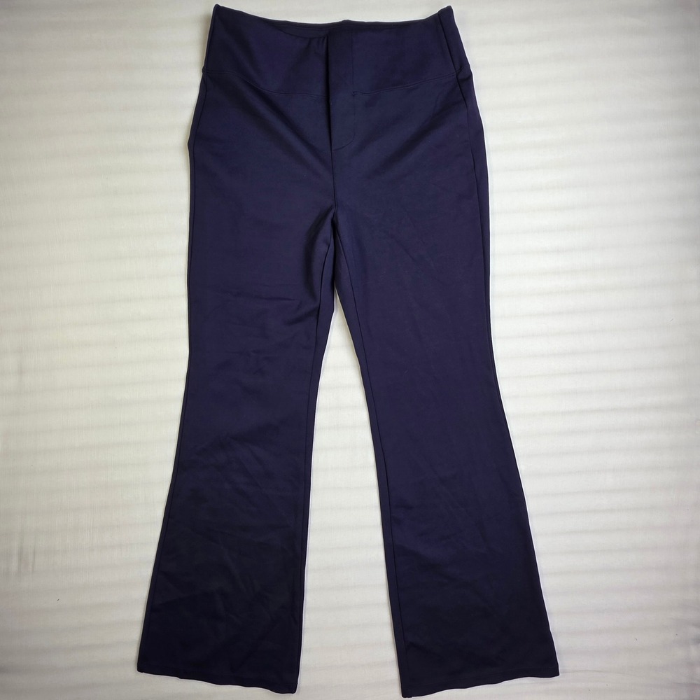 Halara Womens Navy Blue High Waisted Flare Pull On Pants Size M Pockets